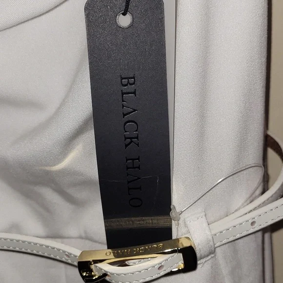 BLACK HALO☆ Cap- Sleeve Belted wide-leg Jumpsuit - Picture 7 of 14